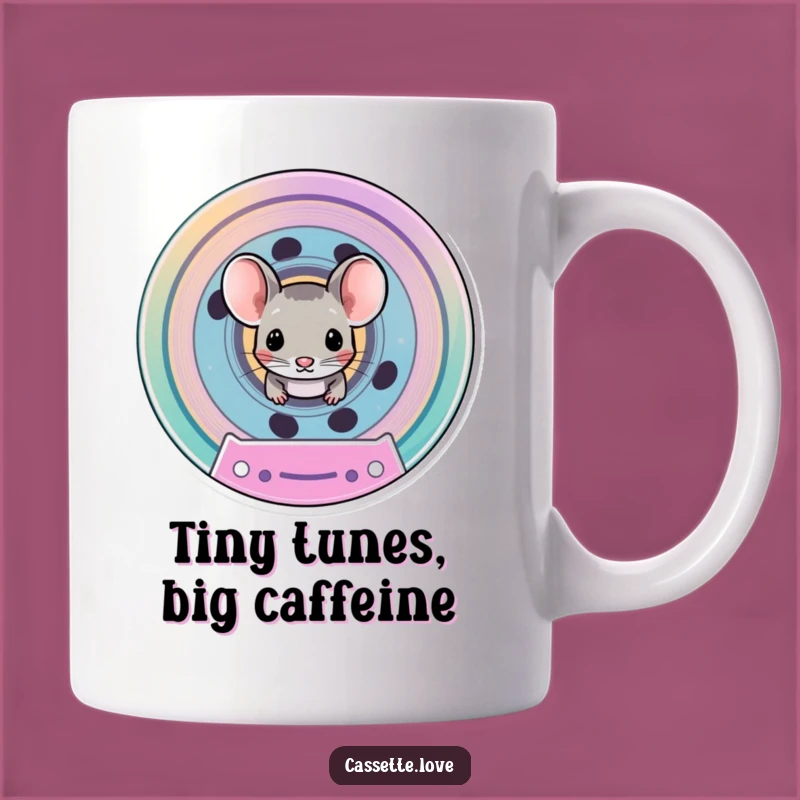 Funny Mouse Cassette Spool Mug: Adorable Retro Music Gift