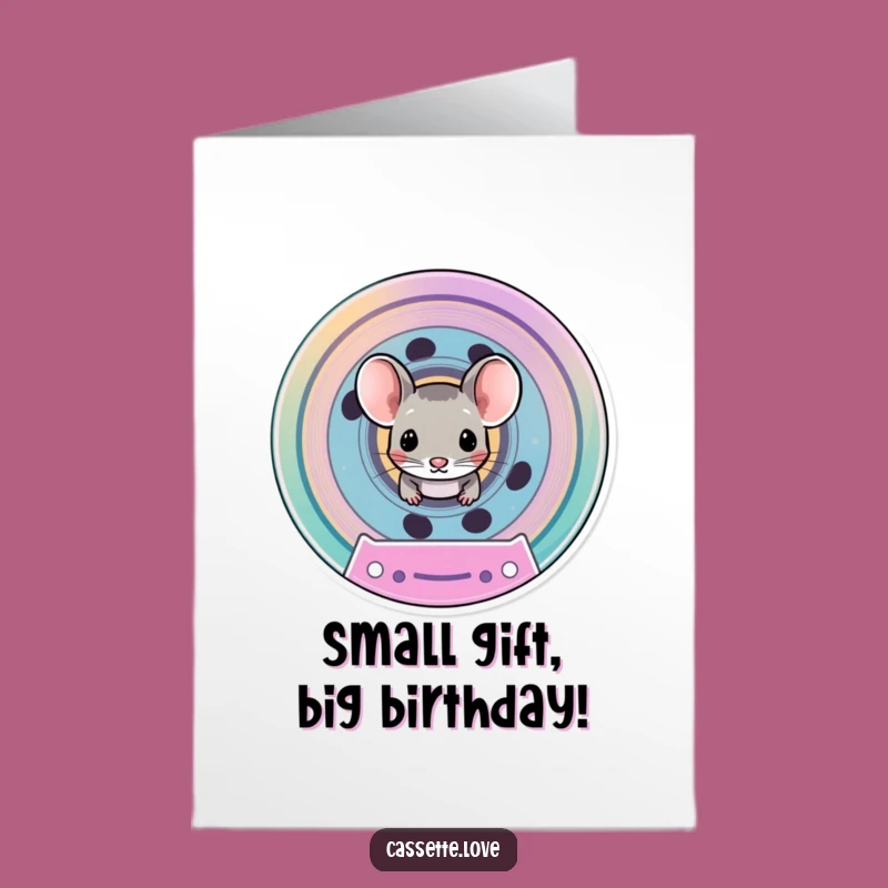 Free Printable Mouse Birthday Card: Little Cassette Surprise, Downloadable Funny Gift