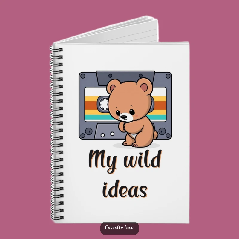 Funny Notebook: Bear Cub Cassette - Retro Music Journal for Ideas