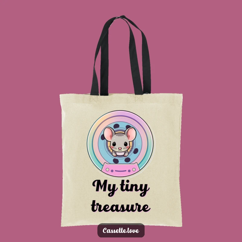 Funny Mouse Cassette Spool Tote Bag: Carry Your Tunes Cute